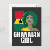 Carte Postale Fier Ghana fille Drapeau Afrique de l'Ouest (Devant / Derrière)
