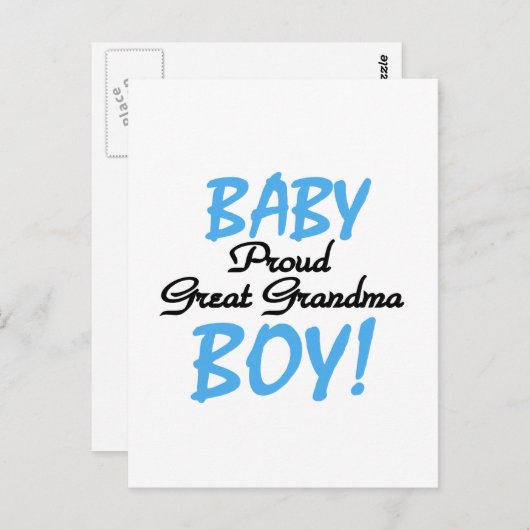 Carte Postale Fier Grand Grand Mamie Baby Boy Tshirts et cadeaux (Devant / Derrière)