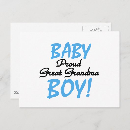 Carte Postale Fier Grand Grand Mamie Baby Boy Tshirts et cadeaux (Devant / Derrière)