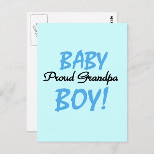 Carte Postale Fier Grand-Père Baby Boy Tshirts et cadeaux (Devant / Derrière)