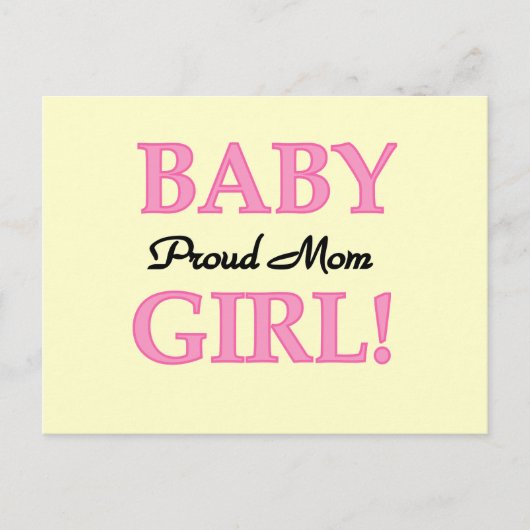 Carte Postale Fier Maman Baby Girl Tshirts et cadeaux (Devant)