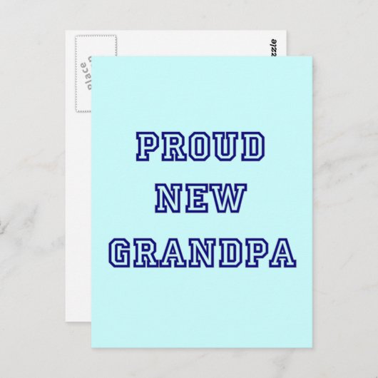 Carte Postale Fier Nouveau Grand-Père Text Tshirts Université (Devant / Derrière)