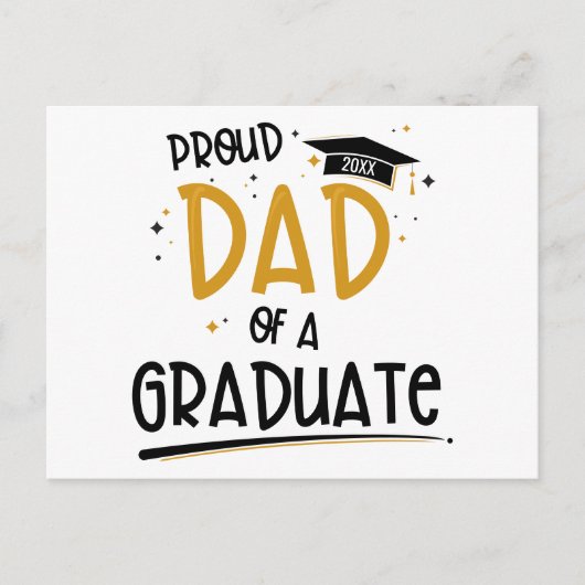 Carte Postale Fier papa d'un diplômé (Devant)
