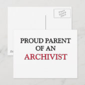 Carte Postale Fier parent d'un ARCHIVISTE (Devant / Derrière)