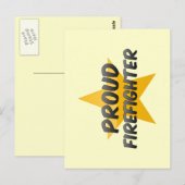 Carte Postale Fier pompier (Devant / Derrière)