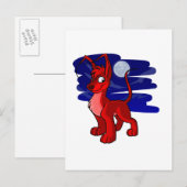 Carte Postale Fier rouge Gelert par lune (Devant / Derrière)