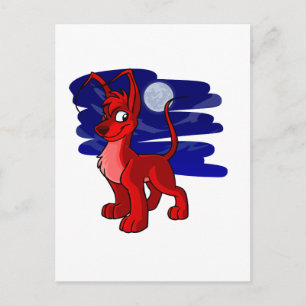Carte Postale Fier rouge Gelert par lune