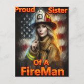 Carte Postale Fier Soeur D'Un Héros De Pompier (Devant)