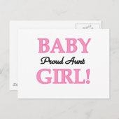 Carte Postale Fier Tante Bébé Fille T-shirts et cadeaux (Devant / Derrière)