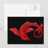 Carte Postale Fierce Fiery Red Flying Elemental Poisson (Devant / Derrière)