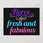 Carte Postale Fierce Fresh Fabulous Fun Amusant Confiant Citatio (Devant)