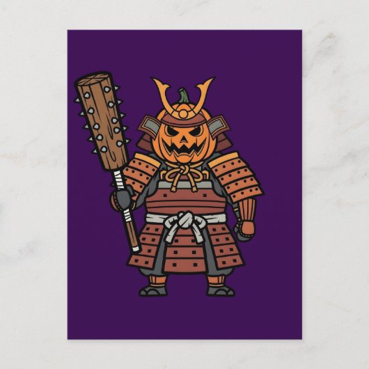 Carte Postale Fierce Pumpkin Samurai Warrior with Kanabo Club Il (Devant)
