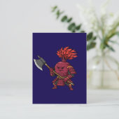 Carte Postale Fierce Red Beetroot Warrior with Battle Axe Illust (Debout devant)