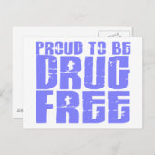 Carte Postale Fière D'Être Sans Drogue 2 Bleu Clair (Devant / Derrière)