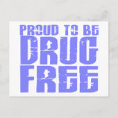 Carte Postale Fière D'Être Sans Drogue 2 Bleu Clair (Devant)