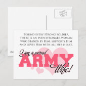 Carte Postale Fière épouse de l'armée (Devant / Derrière)