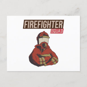 Carte Postale Fière escouade de pompiers