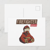 Carte Postale Fière escouade de pompiers (Devant / Derrière)