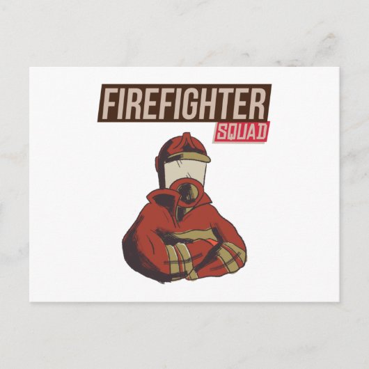 Carte Postale Fière escouade de pompiers (Devant)