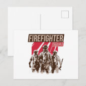 Carte Postale Fière escouade de pompiers (Devant / Derrière)