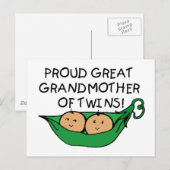 Carte Postale fière grand-mère jumelle Twin Pod (Devant / Derrière)