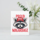 Carte Postale Fière MAGA Garbage pour l'élection de Trump partis (Debout devant)