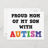 Carte Postale Fière Maman De Mon Fils Avec Autisme (Devant / Derrière)