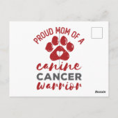 Carte Postale Fière maman d'un guerrier du cancer canin (Dos)