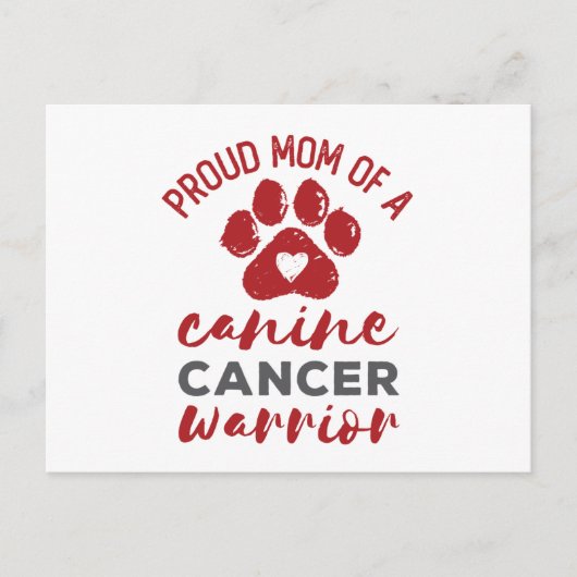 Carte Postale Fière maman d'un guerrier du cancer canin (Devant)