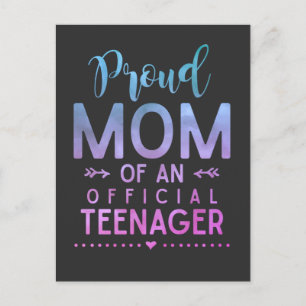 Carte Postale Fière maman d'une adolescente officielle pour son 