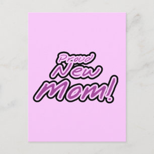 Carte Postale Fière nouvelle maman Purple Texte Tshirts et cadea