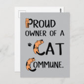 Carte Postale Fière propriétaire d'une Commune de Chat drôle de (Devant / Derrière)
