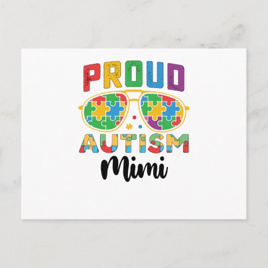 Carte Postale Fière sensibilisation à l'autisme Mimi maman (Devant)