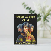 Carte Postale Fière Soeur D'Un Pompier Déterminé Regardez W (Debout devant)