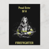 Carte Postale Fière Soeur D'Un Pompier W (Devant)
