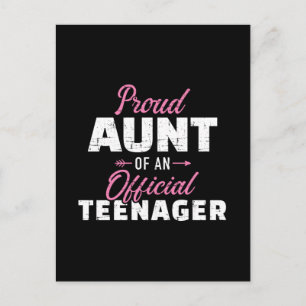 Carte Postale Fière tante d'un adolescent 13e anniversaire