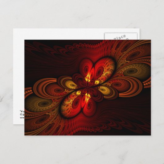 Carte Postale Fieri Abstrait Fractal Art (Devant / Derrière)