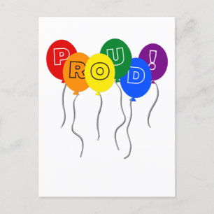 Carte Postale Fiers ballons couleur LGBTQ Pride