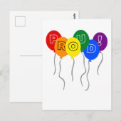 Carte Postale Fiers ballons couleur LGBTQ Pride (Devant / Derrière)