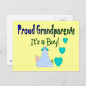 Carte Postale Fiers grands-parents "C'est un garçon" (Devant / Derrière)