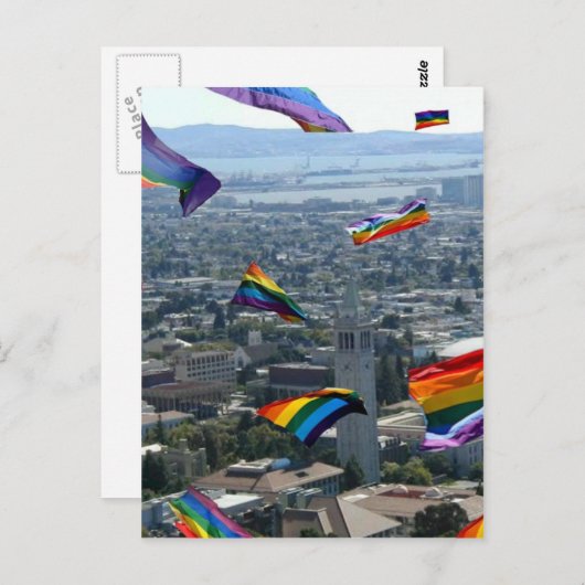 Carte Postale Fierté arc-en-ciel sur Berkeley (Devant / Derrière)