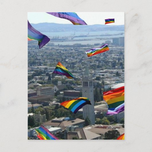 Carte Postale Fierté arc-en-ciel sur Berkeley (Devant)