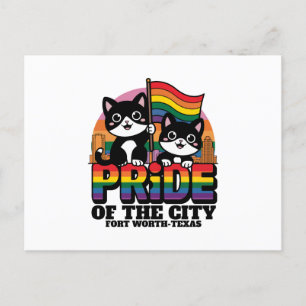 Carte Postale Fierté de Fort Worth City Texas USA Rainbow Flag