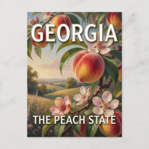 Carte Postale Fierté de l'État de Géorgie 🍑 Verger de pêches mû