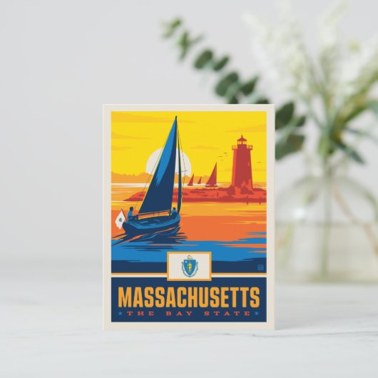 Carte Postale Fierté de l'État | Massachusetts (Debout devant)