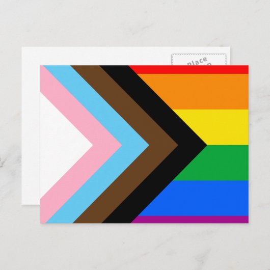 Carte Postale Fierté de progrès LGBTQ+ (Devant / Derrière)