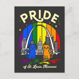 Carte Postale Fierté de St. Louis City Missouri Cats Arc-en-ciel