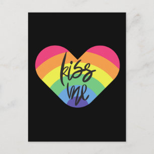 Carte Postale Fierté - embrasse-moi. l'amour est juste.