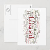 Carte Postale Fierté et préjugé Mot Cloud (Devant / Derrière)