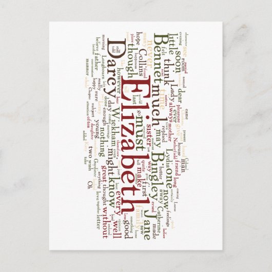 Carte Postale Fierté et préjugé Mot Cloud (Devant)